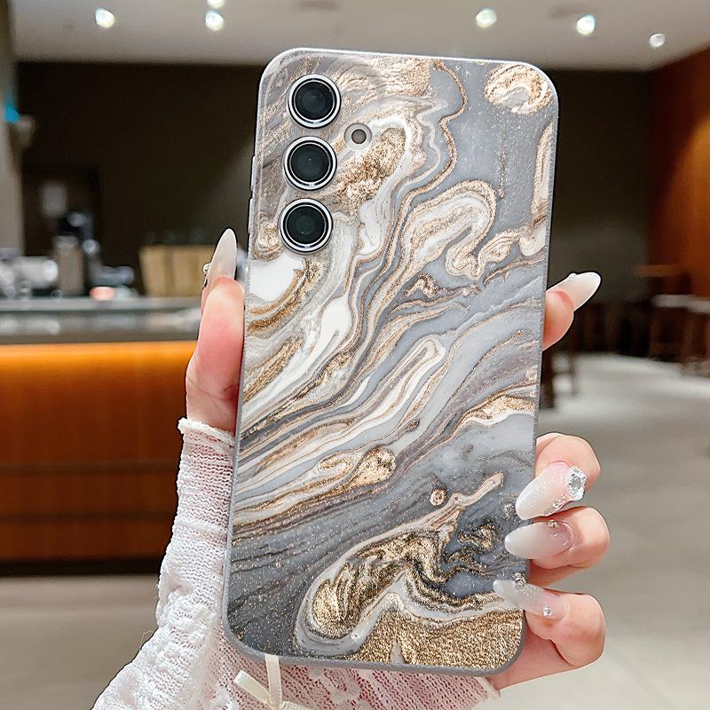 Funda con Patrón de Mármol Para Samsung S26 Ultra S25 Edge S24 S23 Plus S22 S21 FE A15 A16 A17 A35 A36 A54 A55 A56 A57 5G Textura de Cuero Funda Suave