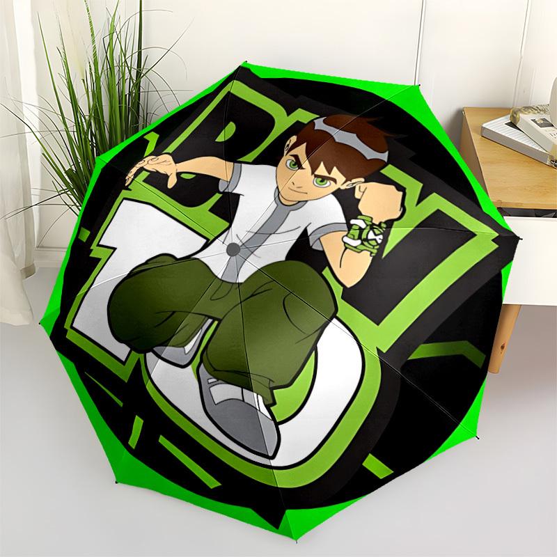 

1pc Ben 10 Auto Folding Cute Umbrella - Compact 8-Rib Design, Durable Plastic & Iron, Perfect Gift for Friends & Family, Outdoor Umbrella, Fashionable