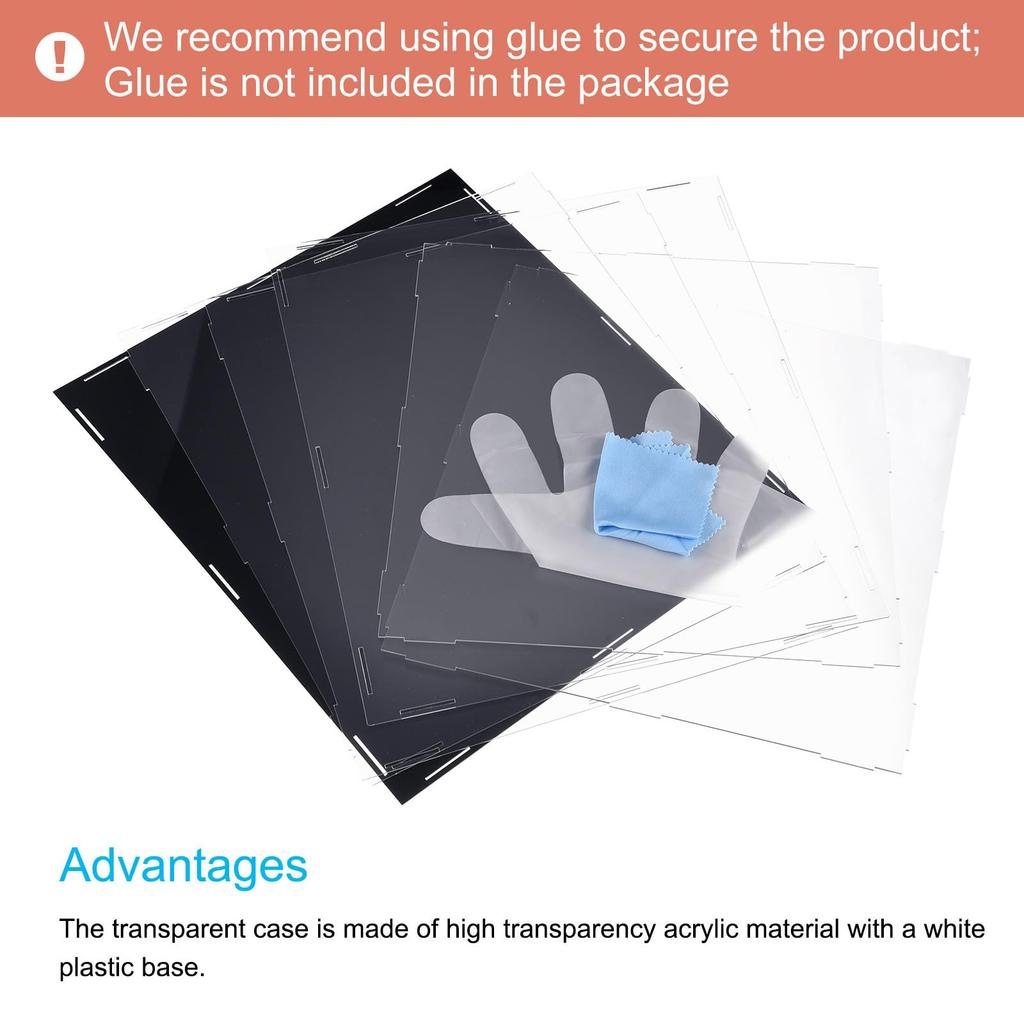 Uxcell Acrylic Display Case, Plastic Box, Cube Storage Box, Clear, Small, Assembled, Dustproof Showcase, 41x31x30.5cm, for Collectibles