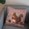 2D Low-Poly Squirrel With Pinecone Throw Pillow Pattern Cushion Cover Suitable For Sofa Bedroom Car Pillow Cover