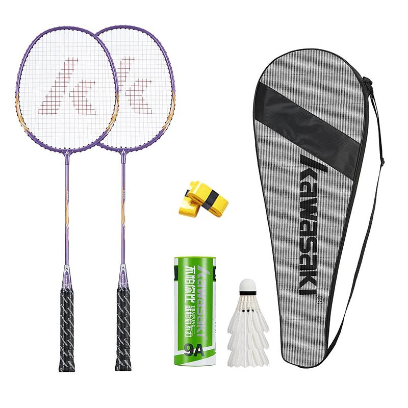 

Kawasaki Badminton Set with 2 Badminton Rackets, 3 Shuttlecocks, and Carrying Badminton Bag Suit for Badminton Practice