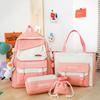 Four-piece Schoolbag Korean Version Simple Junior High School High School Campus Student Bag College Student Backpack Fresh Cute Backpack