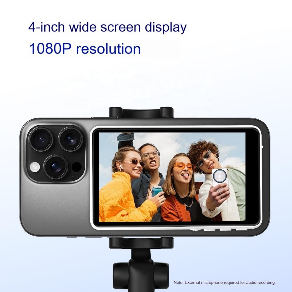 Magnetic Phone Selfie Monitor Screen 4KBT Remote Back Camera Monitor Suitable for Selfie Vlog and TikTok Snaplylens for IPhones