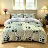 3Pcs Cartoon Panda Print Coreless Duvet Cover Cool Summer Lightweight Bedding Set Multi Size Bedroom Bedding Decoration