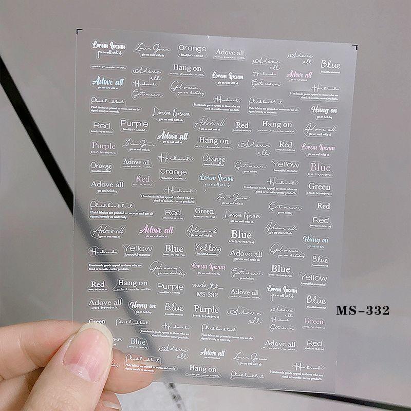 

Thin Nail Stickers Paper Net Red Best Selling English Alphabet Stickers Nail Decals Strap Sticker Minimalist Nail Sticker One MS-332 English sticker