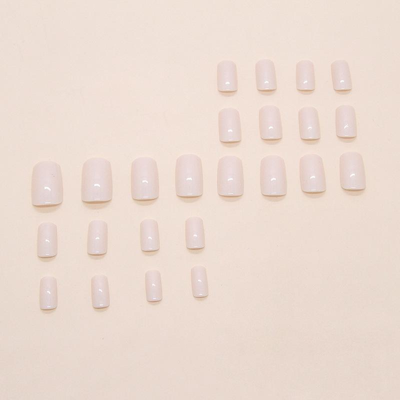 Simple and gentle whitening light powder long European square manicure patch nail piece fake nail piece 24 pieces