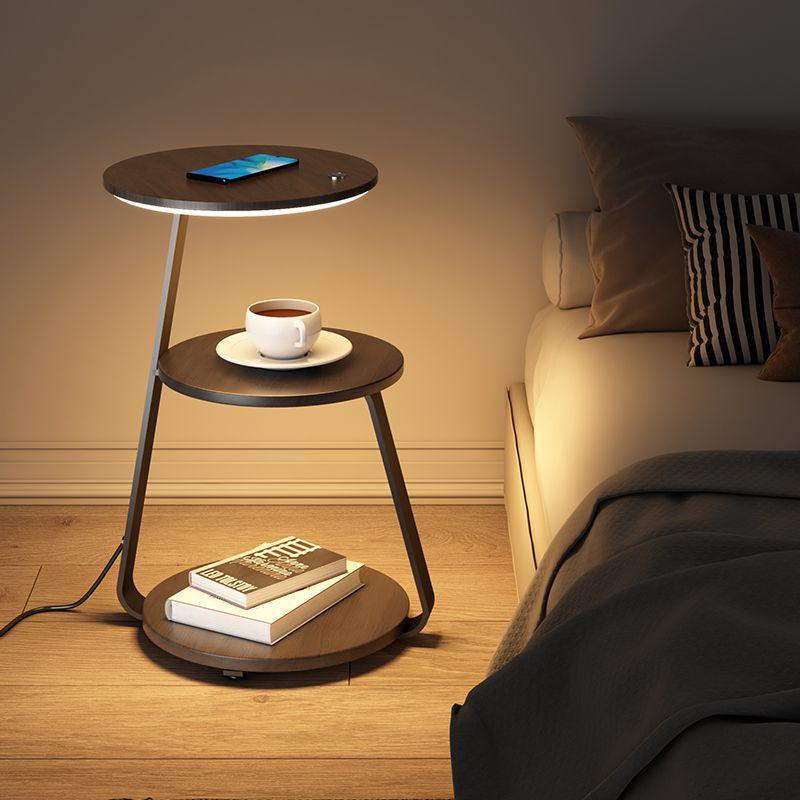 Wireless Charging Floor Lamp with Integrated Bedside Table - Creative Living Room and Bedroom Storage Solution