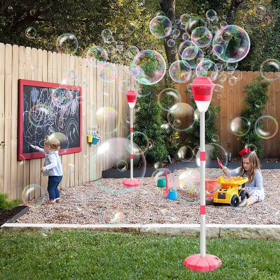 Kids Bubble Machine with LED Lights Easy To Use Rechargeable Outdoor Automatic Bubbles Blower Maker Machine