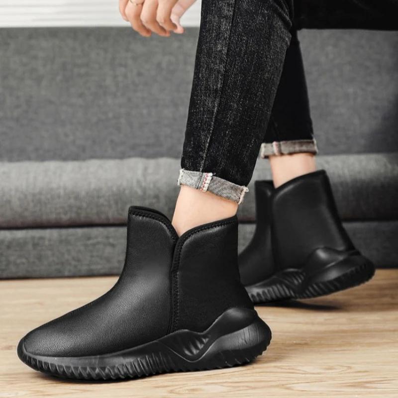 2026 New Men's Outdoor High Top Snow Boots Fleece Padded Thickened Warm Anti Slip Thick Bottom Northeast Style Cotton Shoes