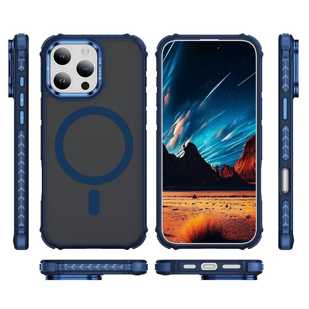 For iPhone 16 Pro Case with Lens Kickstand Matte Back Cover Compatible with MagSafe