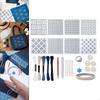 Kit di Stencil Sashiko Composto da Stencil per Ricamo, Sagome da Cucito, Strumento per Quilting per Animali Domestici