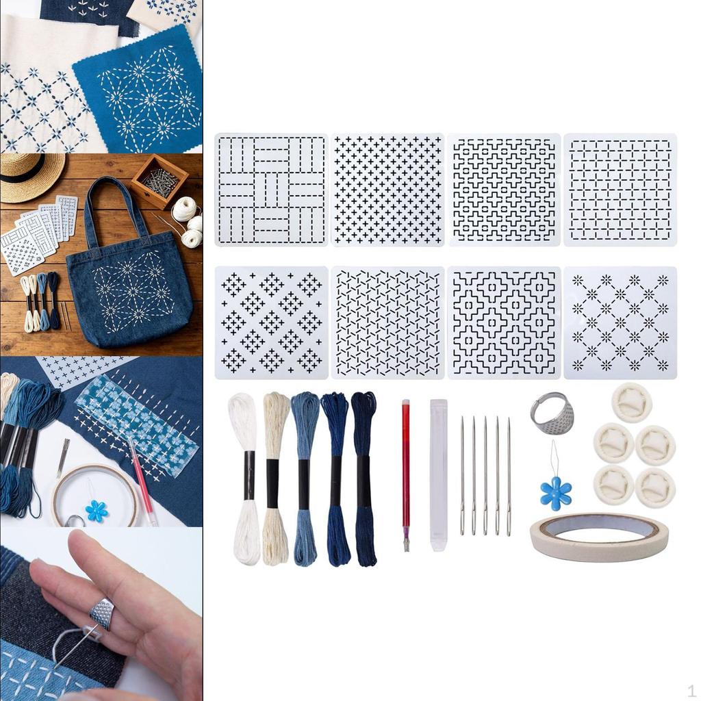 Kit di Stencil Sashiko Composto da Stencil per Ricamo, Sagome da Cucito, Strumento per Quilting per Animali Domestici