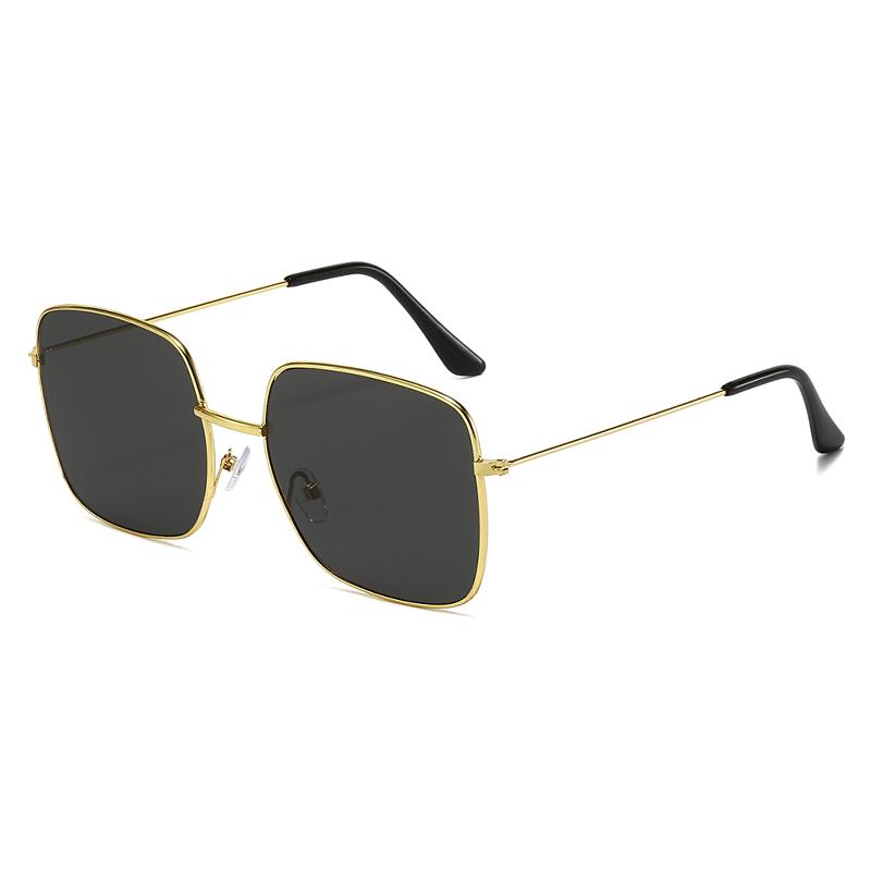 Minimalist Metal Square Sun Glasses Women Men Large Frame Fashion Sunglasses Commute Business Female Male Eyeglasses UV400