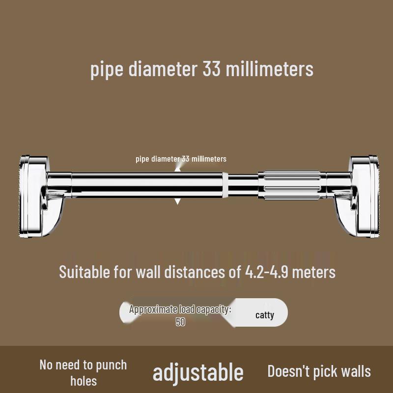 Retractable No-Drill Balcony Clothes Drying Rod, 304 Stainless Steel Hanger for Home Use