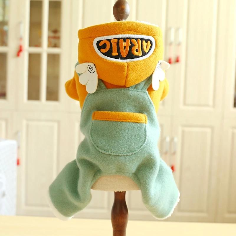 

Четвероногие штаны Тедди Бишон Зимняя плотная одежда на хлопковой подкладке Маленькие подтяжки с летающими ушками Маленькая и средняя милая одежда для домашних животных L