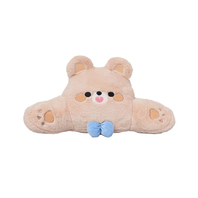 Cartoon Bear Plush Waist Support Car Neck Pillow Cushion Soft Car Headrest Waist Pillow Universal Car Pillow for Girls Women