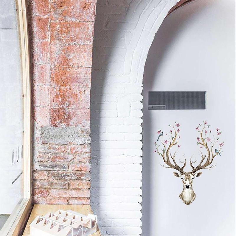 New 3D Plum Flower Deer Wall Stickers DIY Decoration PVC Removable Resistant  Wall Stickers