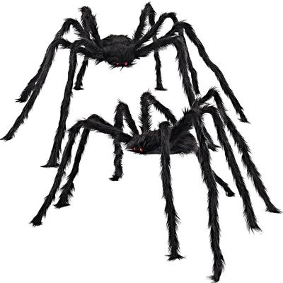 Halloween Große Schwarze Spinne, Gefälschte Riesige Schwarze Plüschspinne, Outdoor Spinnen Requisiten, Spukhaus Garten Hof Gruselige Dekorationen