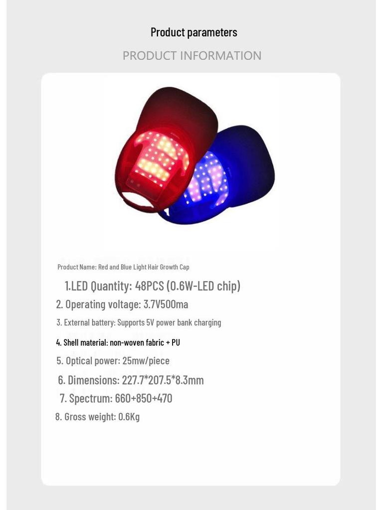 Red Light Laser Hair Growth & Strengthening Cap with Temperature Control