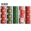 Santa Claus Pattern Gift Wrap 5 Sheets Christmas Wrapping Paper Set, Large with Birthday Packaging Supplies Double-Sided Tape And Bows, Snowflake