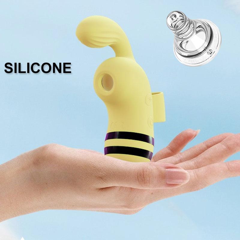 Cute Bee Oral Clit Sucking Vibrator for Woman 7 Modes Vibration Nipple Sucker Adult Sex Toys for Couples Female Masturbation