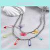 Stunning Multi-layered Colorful Butterfly Necklace Elegant Alloy Geometric Design For Women