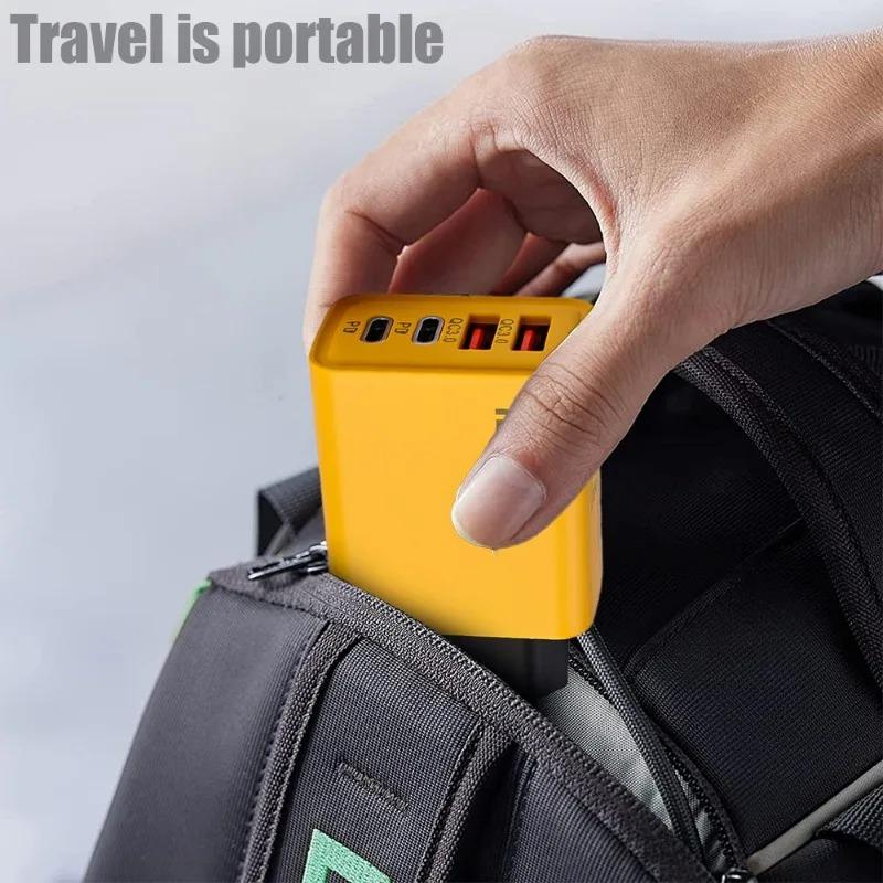 120W Schnellladung 4 Anschlüsse Handy-Ladegerät QC3.0 USB Typ C Ladegeräte Dual PD Wandadapter EU/US/UK Stecker für iPhone15 Xiaomi