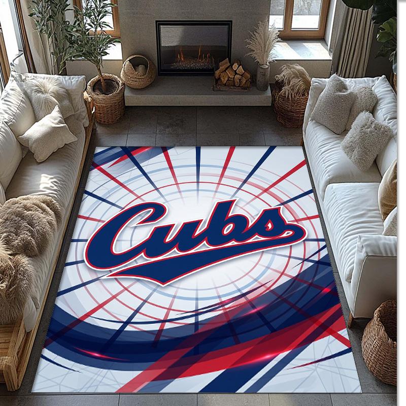 Chicago Cubs Crystal Velvet Carpet Soft Anti?Slip Floor Mat Comfortable Home Living Room Bedroom Decor Rug