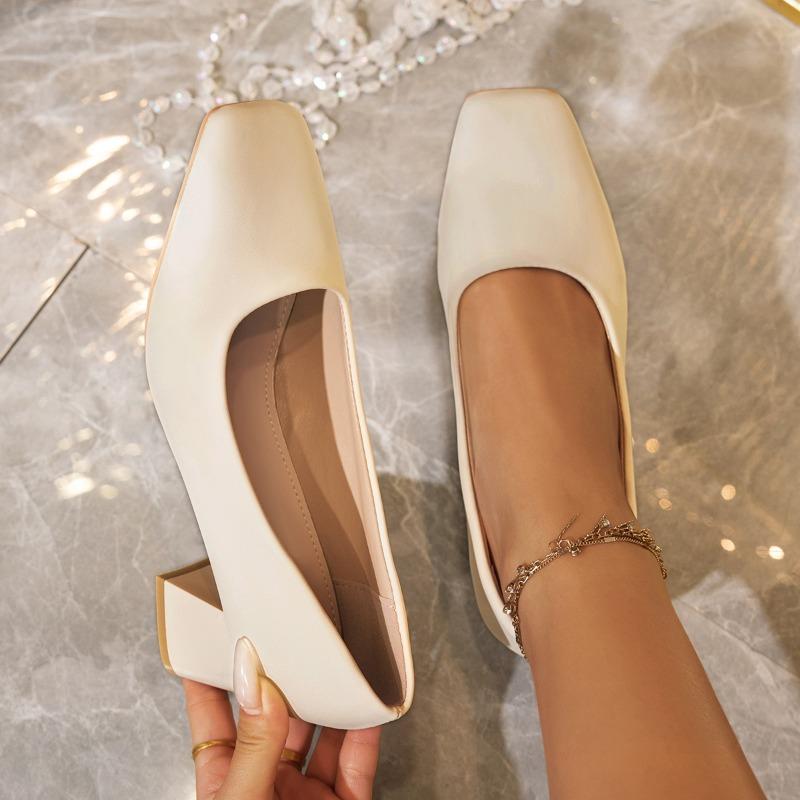 Fashion African Woman Shoe Work Dress Professional Slip on Black Heels All-Match Branded Pumps Burgundy Office Slip-On Slimming Fashion