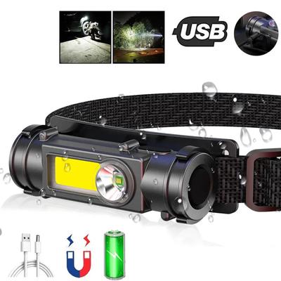 Lampe frontale LED à double faisceau, projecteur haute puissance COB, lampe de travail étanche, lampe de poche pour Camping et cyclisme, nouvelle collection