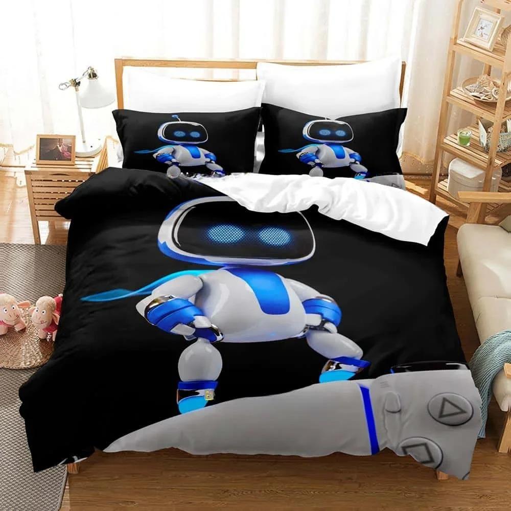 New Fashion 3D Printing  ASTRO BOT Bedding Set Cartoon Anime Three-piece Set Adult Kid Bedroom Duvet Cover Sets Home Textiles