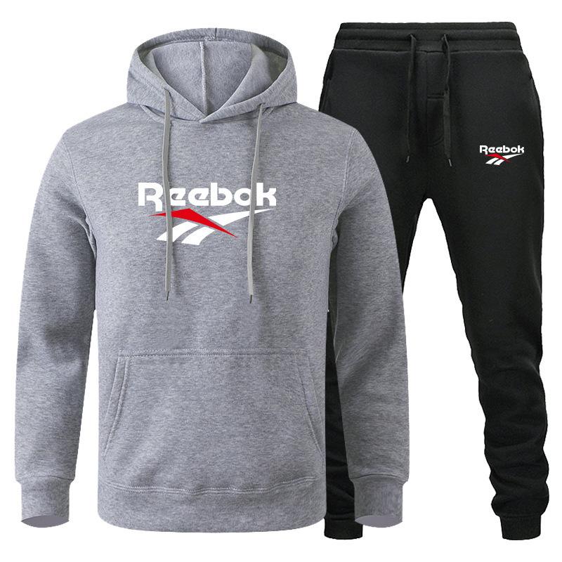 Fashion Printed Sweatshirt Pants Set Men Casual Sports Two-piece Head Thickened