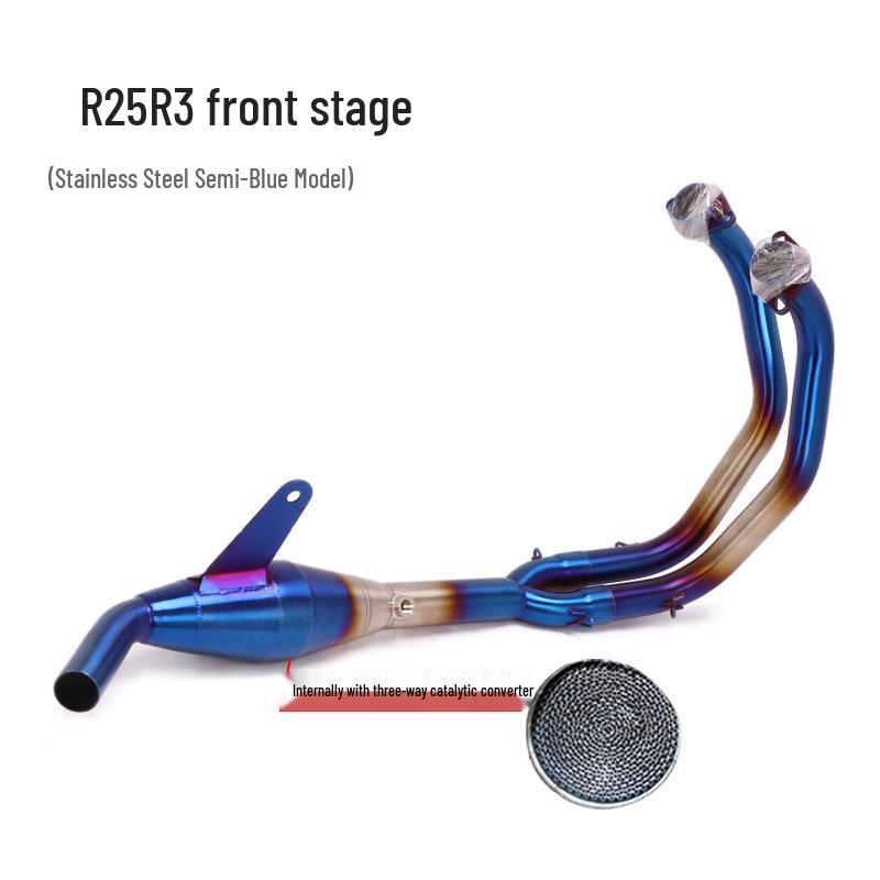 YZF-R3/R25 MT03 Motorcycle Titanium Mid-Section Front & Tail Exhaust Pipe