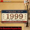 1pc 1999 Vintage Distressed Aluminum License Plate (30.48 X 15.24 cm) Birthday Commemorative Gift, Home Decor, Porch Decor, Patio Decor, Yard Decor, G