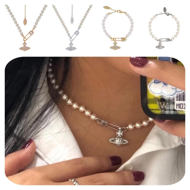 Pearl Necklace Bracelet Classic Luxury Jewelry Accessories Gifts