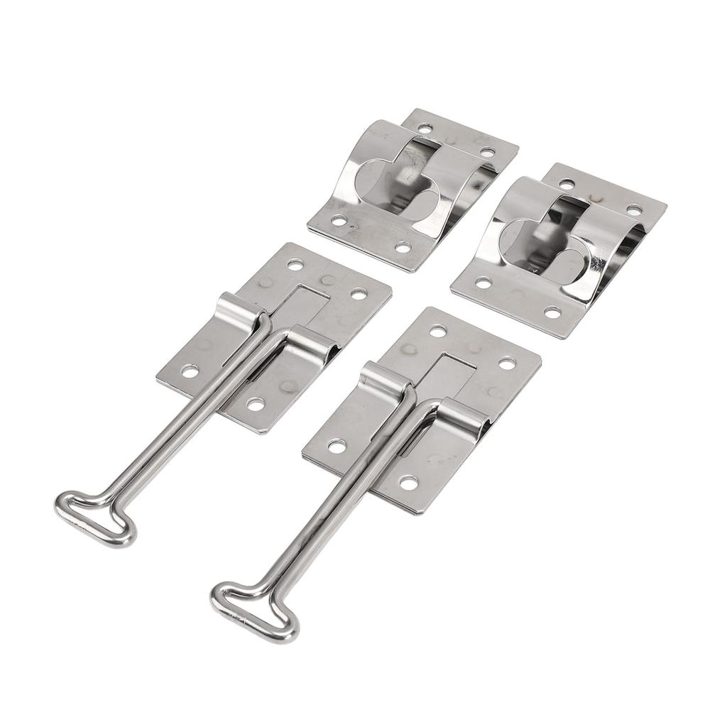 2PCS RV Door Latch 304 Stainless Steel Multifunctional T Style Entry Door Catch Holder for Cargo Trailer Camper Truck 4