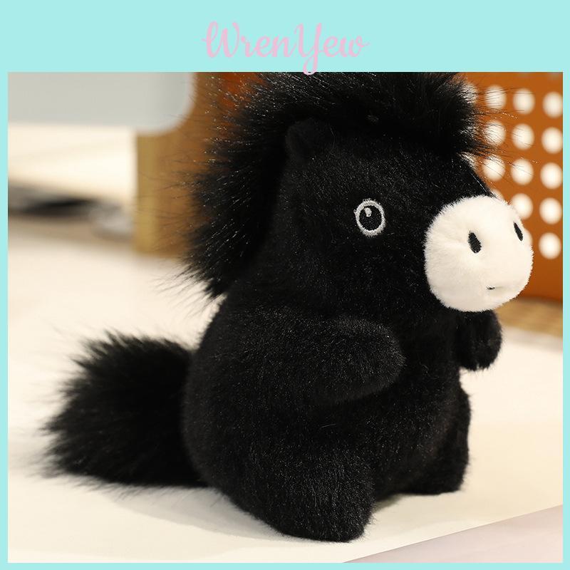 Animal Plush Toy Pendant Featuring Black And Brown Horses For Girls Accessories