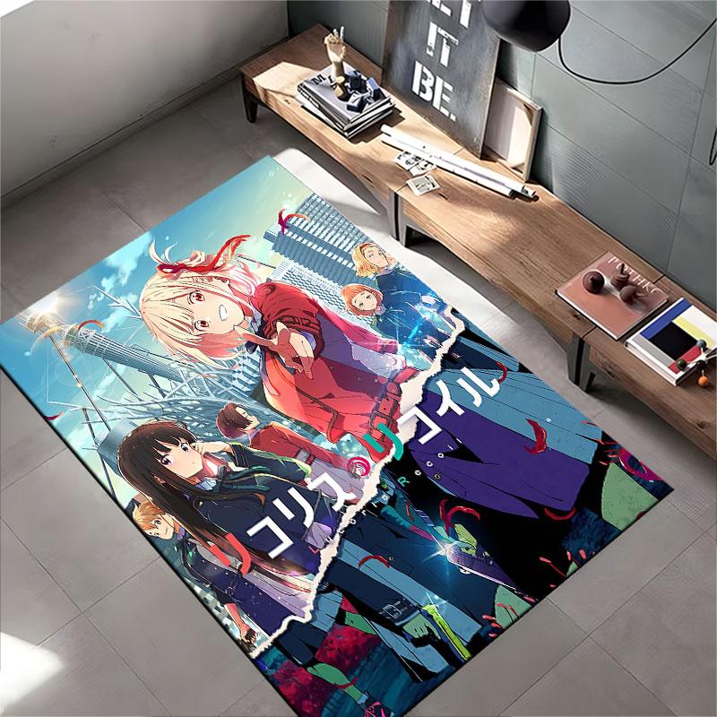 Anime Group Scene Design Carpet suitable as a non-slip mat for the living room or bedroom sofa