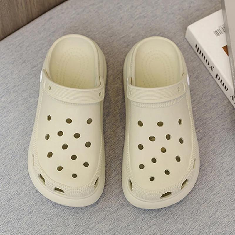 Puff Cave Shoes For Women'S Summer New Thick Bottom Eva Casual Outerwear Sandals, Height Increasing Beach Shoes