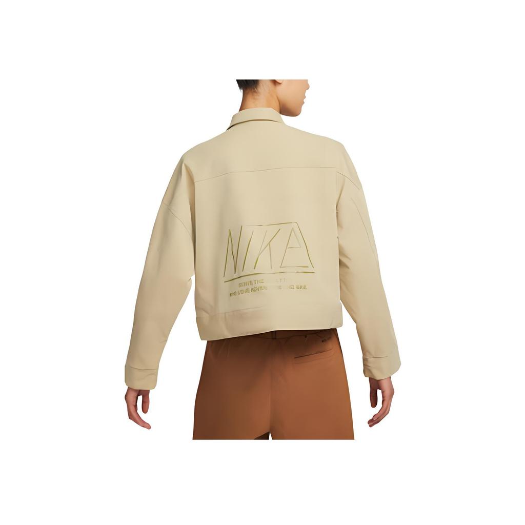 Nike Solid Color Polo Collar Loose Casual Jacket Women Jackets Lime FN4910-241