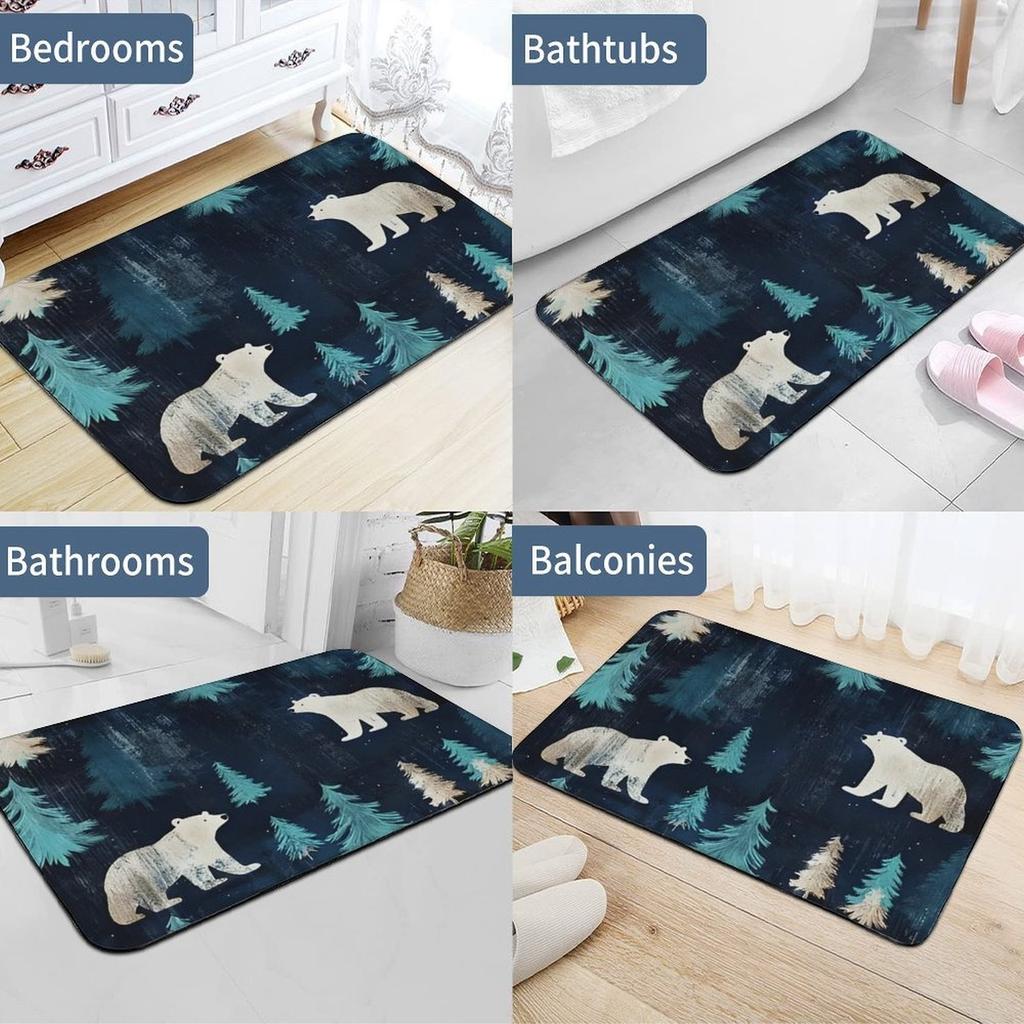 1 Stück Wolf Küchenteppich Rutschfeste Fußmatten Pop-Design Badezimmerteppich Badematte Teppich für Zuhause Spüle Wäsche Dekor