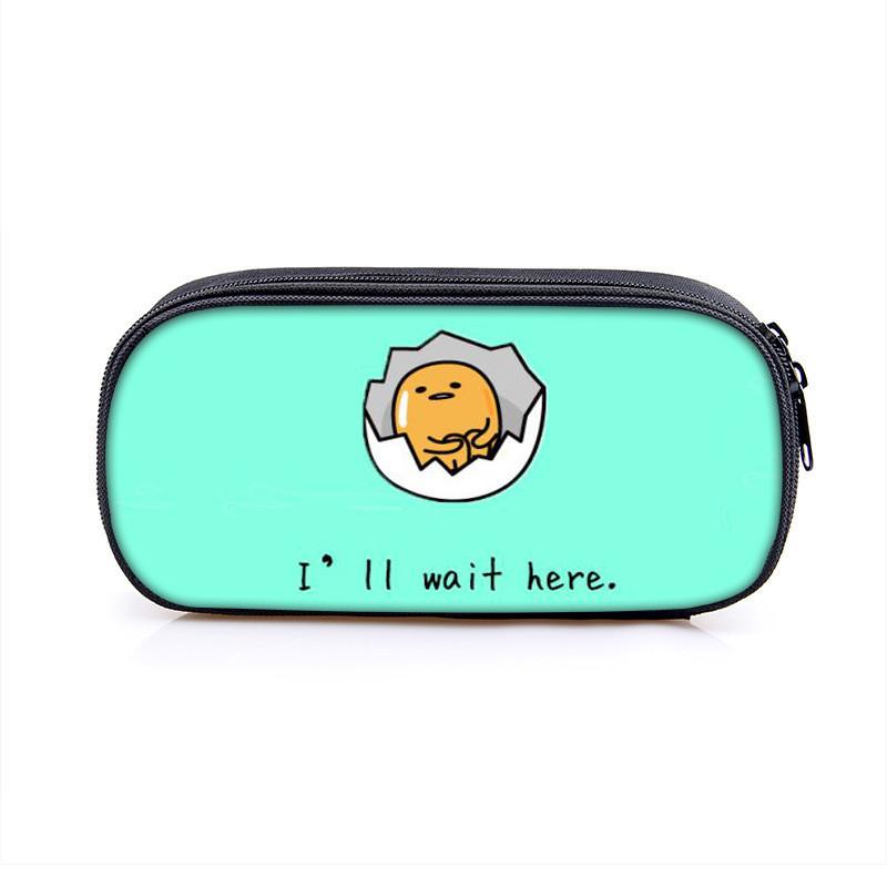 Gudetama Lazy Egg Cartoon Pen Bag With Large Capacity For Kids Students School Supplies