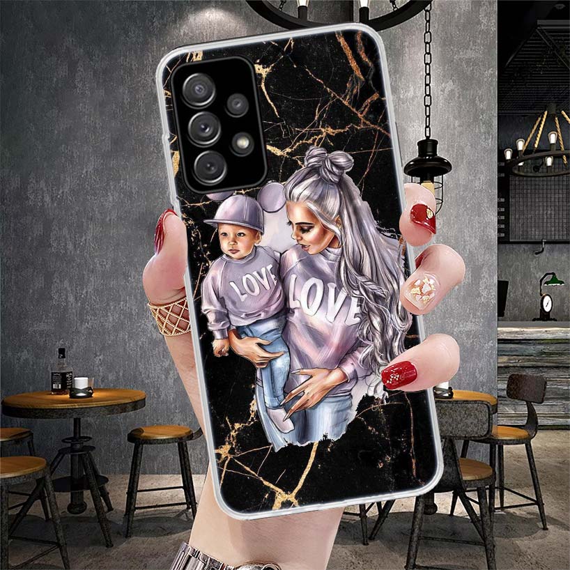 Mom Baby Love Girl Soft Phone Case For Samsung Galaxy S22 S23 S24 S25 Edge S26 Ultra S20 FE S21 Plus + Fundas Coque Galaxy S20 S