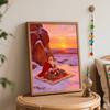Christmas Santa Claus sunset snowy mountain gift box digital painting oil painting art kit hand painting home decoration painting
