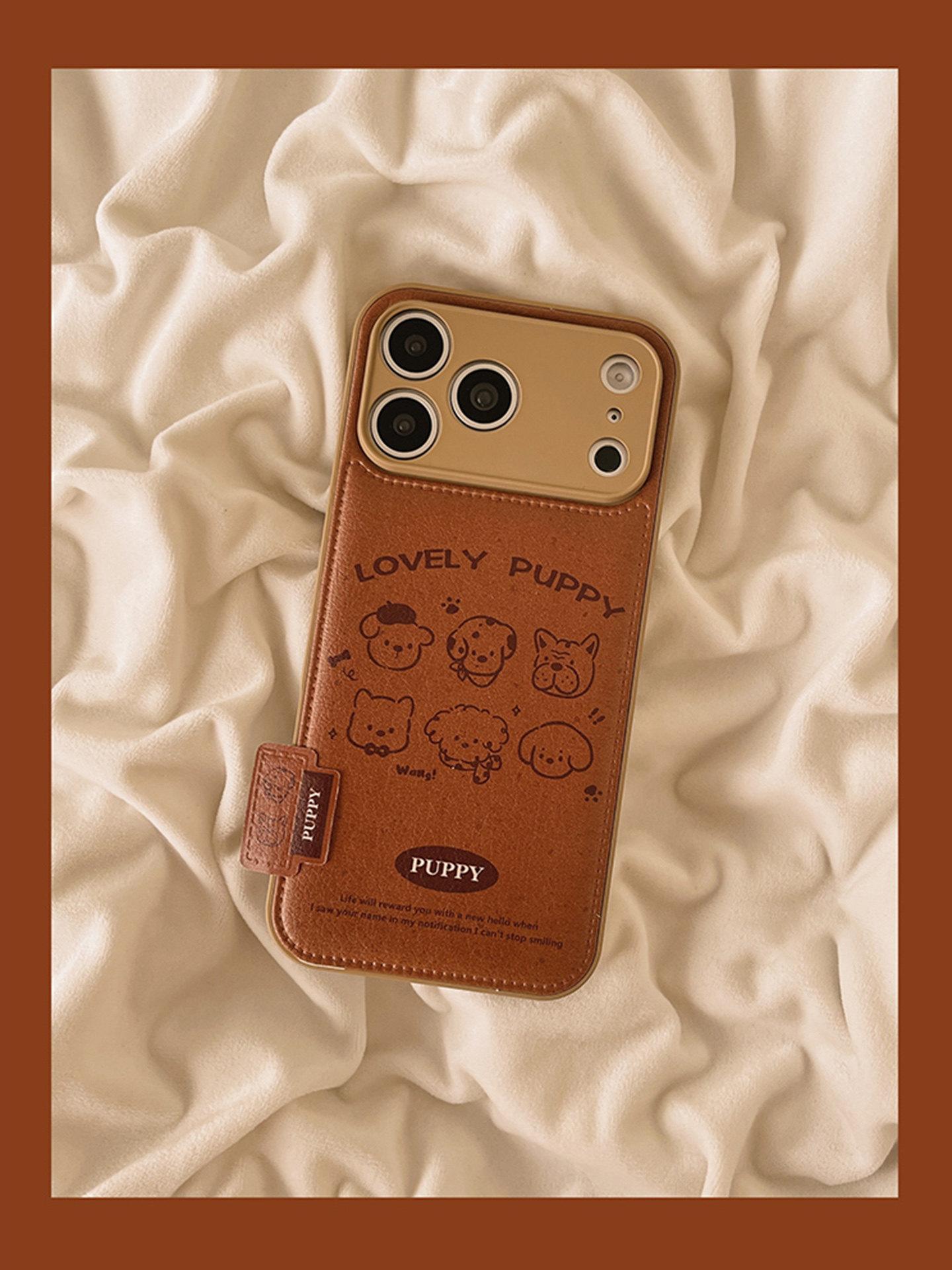 

Brown line puppy is suitable for Apple 17promax cartoon cute iPhone16Pro lens all-inclusive new model Apple 11