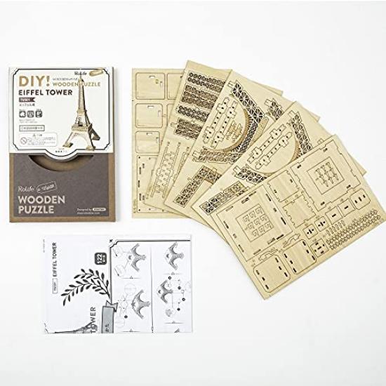 Tsukurun 3D Wood Puzzle TG501 Eiffel Tower Instructions Desu® (Japanese Included)