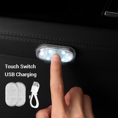 Car LED Touch Light Mini Portable Wireless Dome Light USB Rechargeable Interior Reading Lamp for Car Roof, Trunk, Camping