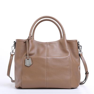 Sac pour femme grande capacité en cuir de vachette première couche, cuir véritable, cuir souple, classique, à bandoulière, portable