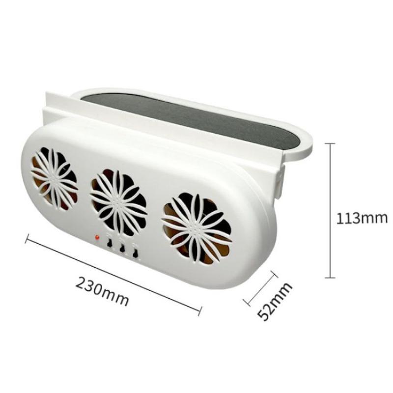 USB Powered Solar Car Exhaust Fan Ventilation Cooling Smoke Exhaust with Dual Fan for Car SUV Air Circulation Portable