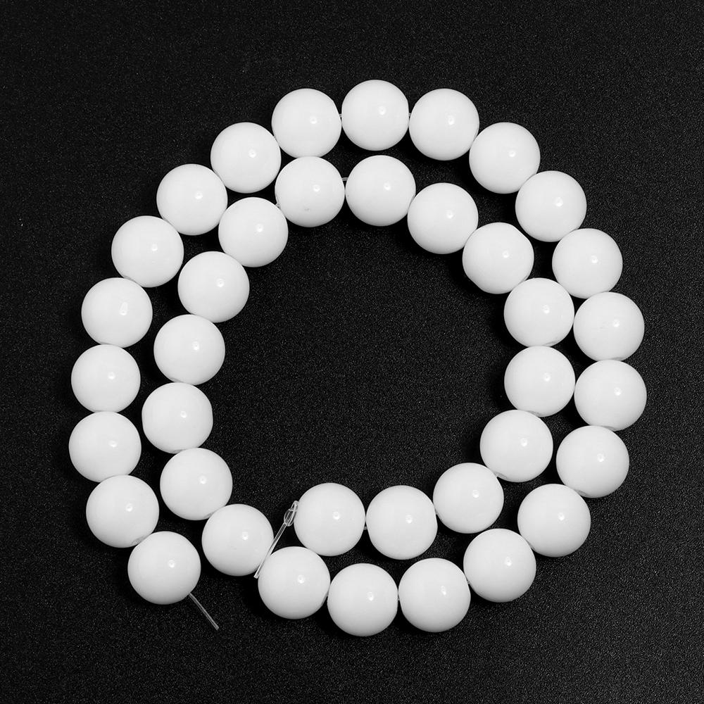 4/6/8/10/12mm Solid White Glass Beads Round Loose Spacer Beads For DIY Jewelry Making Handmade Bracelets Necklace Accessories